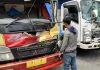 Tiga Truk Tabrakan di Beji, Sopir Sempat Terjepit