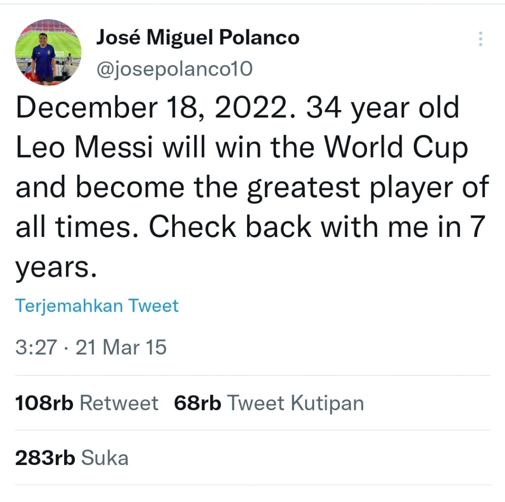 Pria Ini Viral Setelah 7 Tahun Lalu Prediksi Argentina Menang Piala Dunia 2022