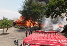 Omah Pring Bumdes Karangjati Terbakar