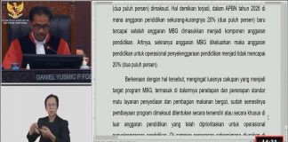 MK Tegaskan Anggaran Pendidikan 20 Persen Tak Boleh Dipakai Biayai Program MBG
