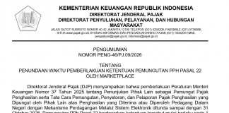 DJP Tunda Pajak Pedagang Online di Marketplace, Penarikan Mulai November 2026