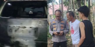 Mobil Kontraktor Jalan Condong–Segaran Diduga Dibakar OTK, Polisi Turun Tangan