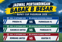 Lekok United Didiskualifikasi, Purwosari Lengkapi 8 Tim di Babak 8 Besar Bupati Cup 2026