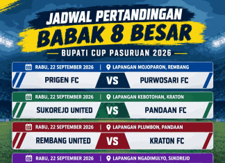 Lekok United Didiskualifikasi, Purwosari Lengkapi 8 Tim di Babak 8 Besar Bupati Cup 2026