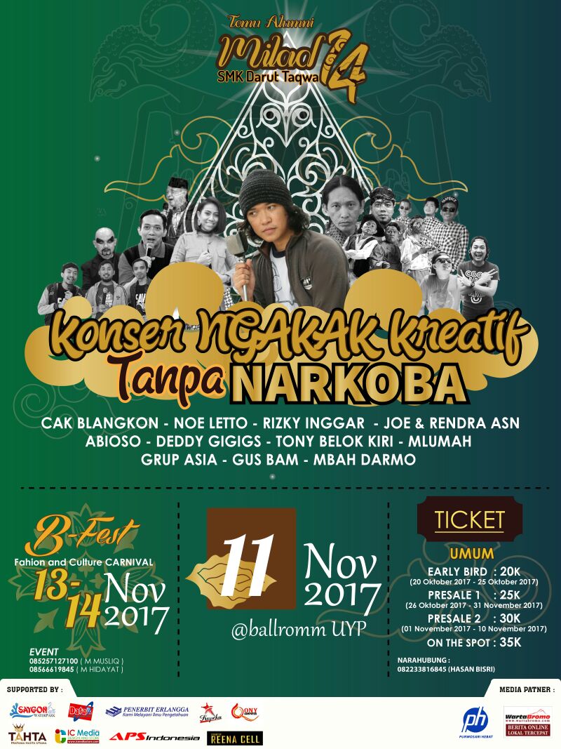 Yuk Hadir Milad Smk Darut Taqwa Ngakak Kreatif Tanpa Narkoba