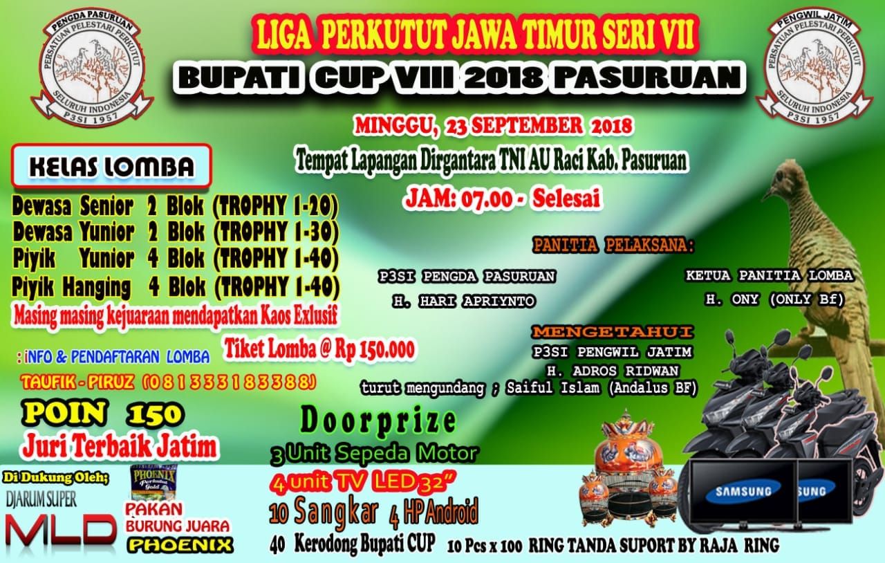 Besok Liga Perkutut Seri Vii Jatim Siap Digelar Wartabromo