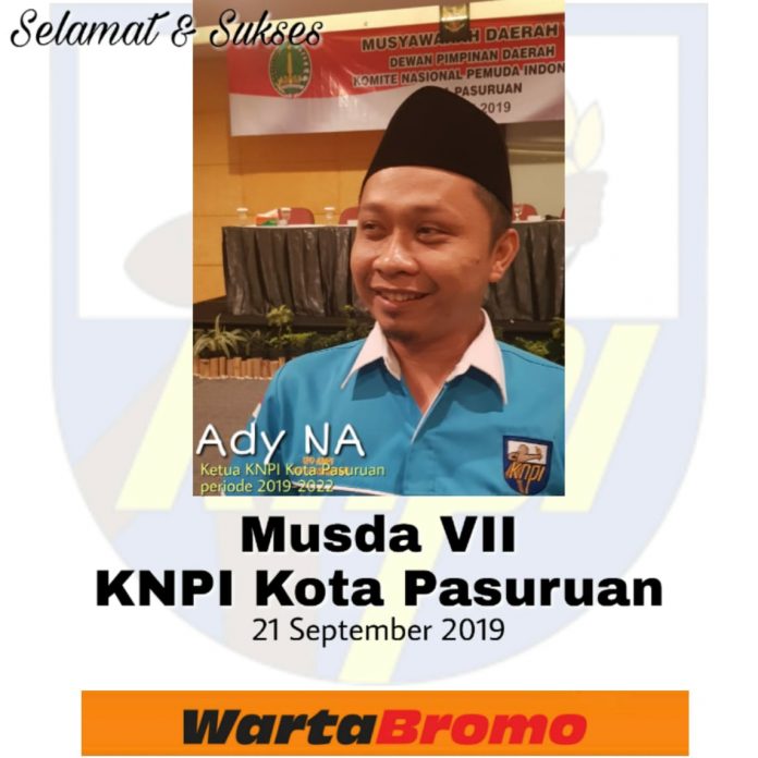 Musda ke-7 KNPI Kota Pasuruan. Forum tertinggi musyawarah Pemuda Kota Pasuruan ini memutuskan nama Ady sebagai ketua.