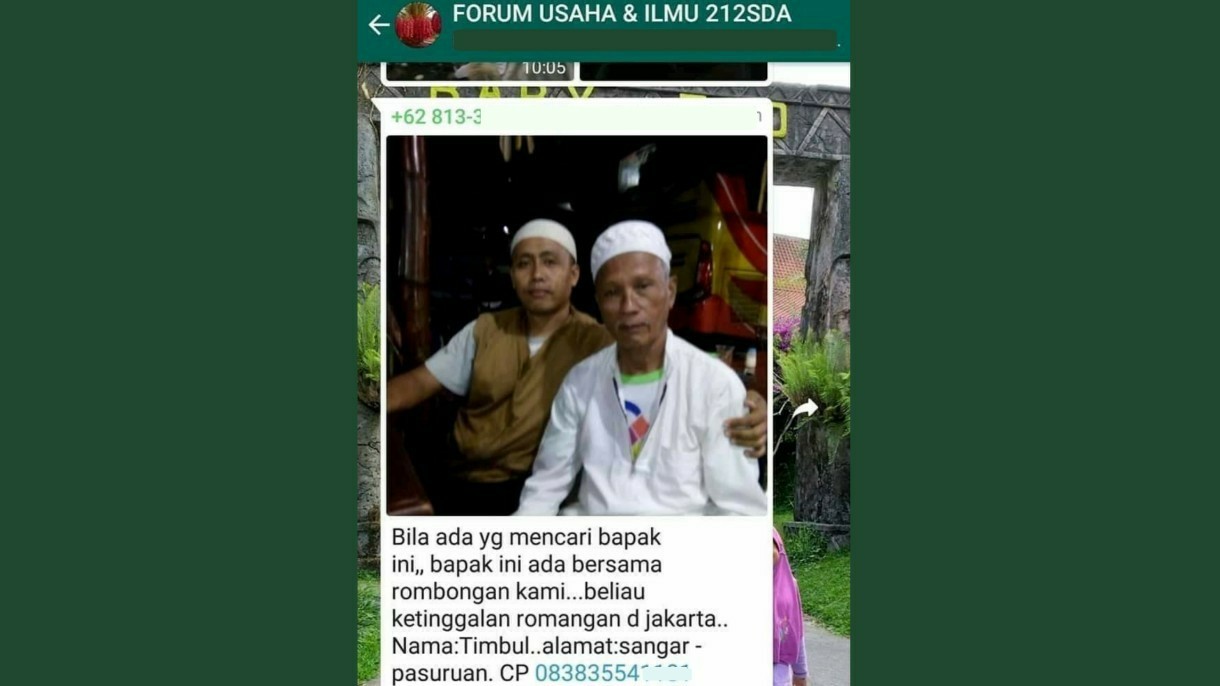 Tertinggal Rombongan, Peserta Reuni 212 asal Pasuruan 