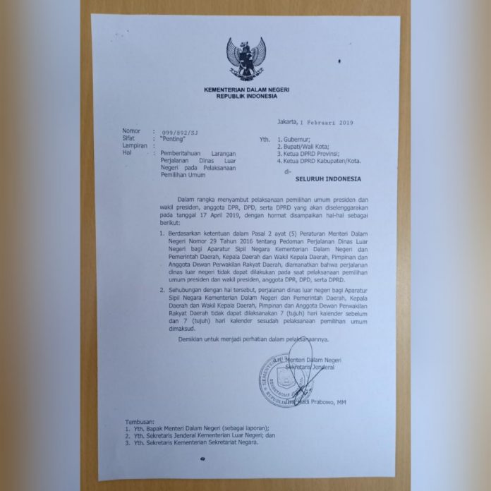 Kepala Daerah hingga Wakil Rakyat Dilarang Kunker ke Luar Negeri