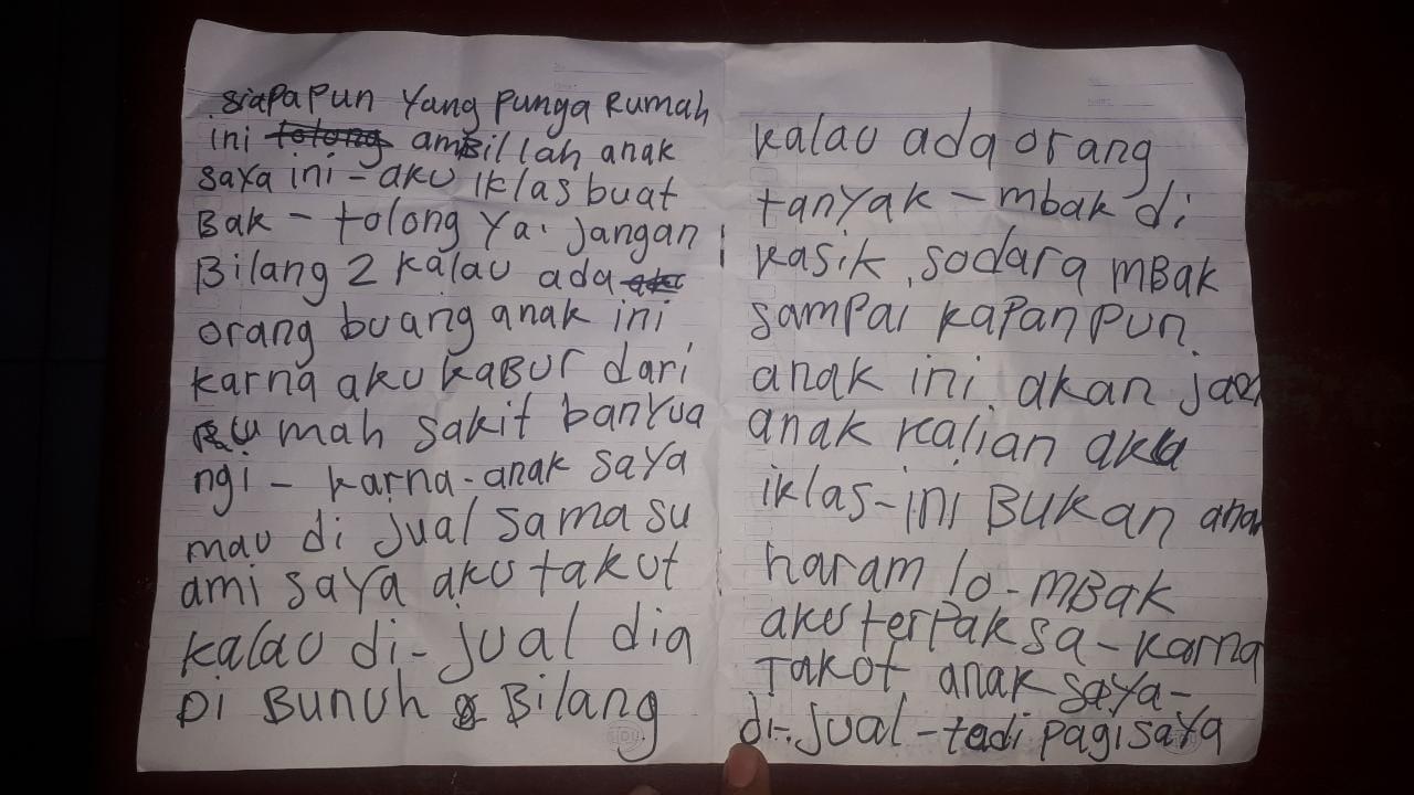 Cerita Pembuangan Bayi Surat Khabar / Tulis sepucuk surat kepadanya